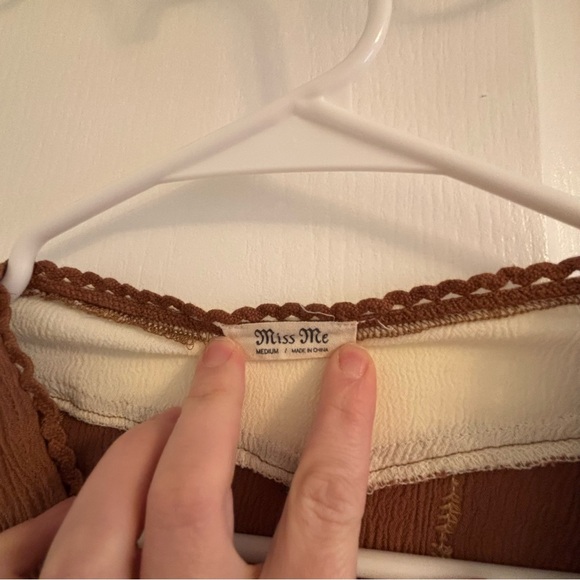 Miss Me Bohemian Patchwork 70’s Top - Picture 3 of 7